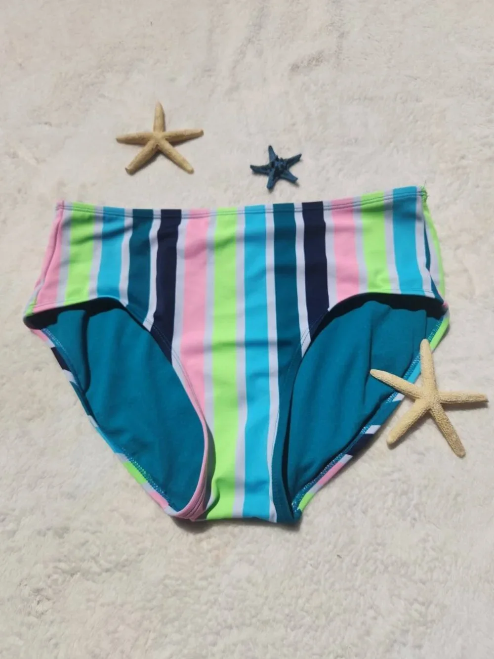 Size 20 Juniors XXL Girls Stripe Bikini Bottoms Bathing Suit Swimwear Beach Pool